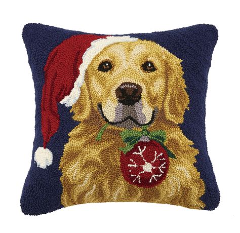 golden retriever christmas pillow|golden retriever face pillow.